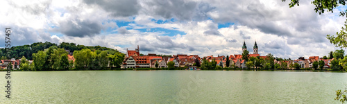 Stunning panoramic view of the town and lake in Bad Waldsee, Germany
