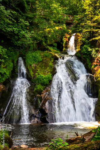 Cascade waterfalls in Triberg  Schwarzwald. Travel in Germany.