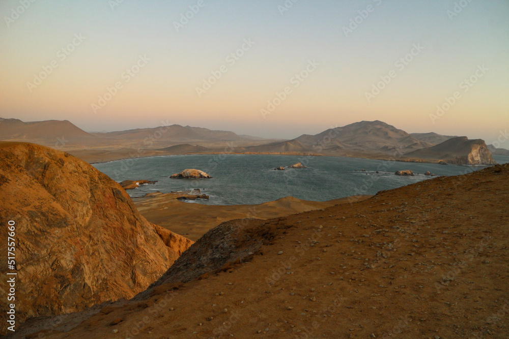 Evening landscapes of Paracas National Reserve Park, Peru Evening landscapes of Paracas National Reserve Park, Peru