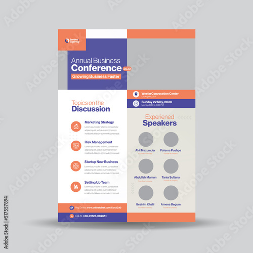 Conference Flyer Design, Digital marketing webinar, corporate Business Meetup Flyer Design