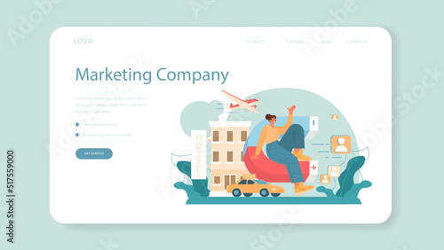 Travel agency marketing campaign web banner or landing page