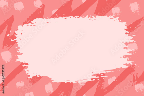 Vector trendy background with copy space. Abstract shapes, brush texture.