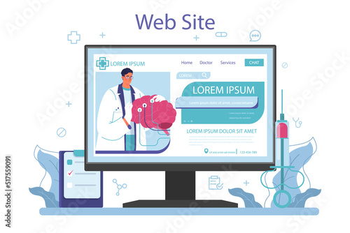 Neurosurgeon online service or platform. Doctor examine and treat