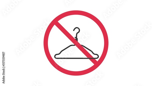 Ban sign with a crossed out metal hanger. Criminal abortion prohibition sign. Ban abortion in the USA. Law violates women's rights to terminate a pregnancy. Protection of human rights.