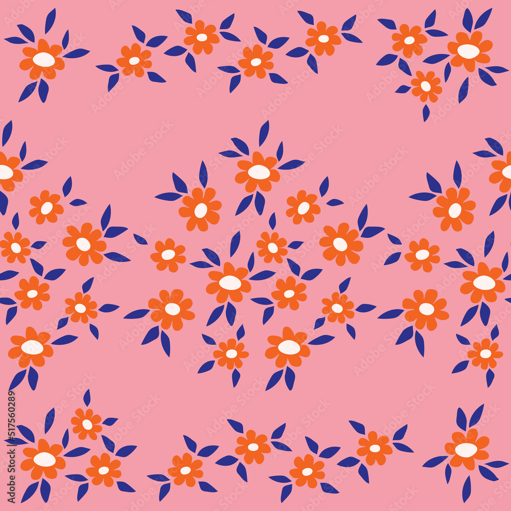 Seamless decorative pattern with little flowers. Print for textile, wallpaper, covers, surface. For fashion fabric.