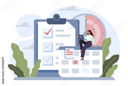 Deadline. Office character with a lot of work and busy lifestyle.