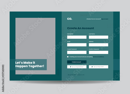 Website Signup Form or Web Registration Form Design or Site Overlay Design