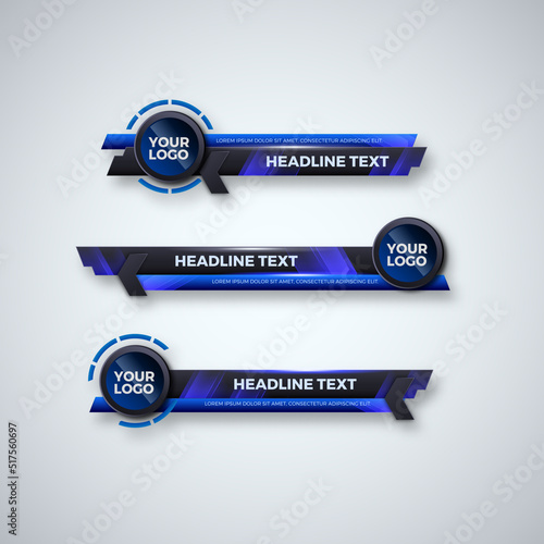 abstract modern geometric lower third banner template design for broadcasting, live, streaming, video template. Vector Illustration