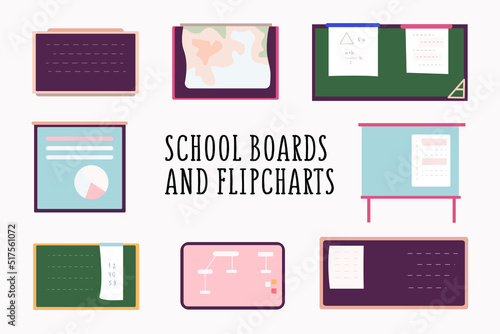 Board and flipchart for School and Presentation meeting Business