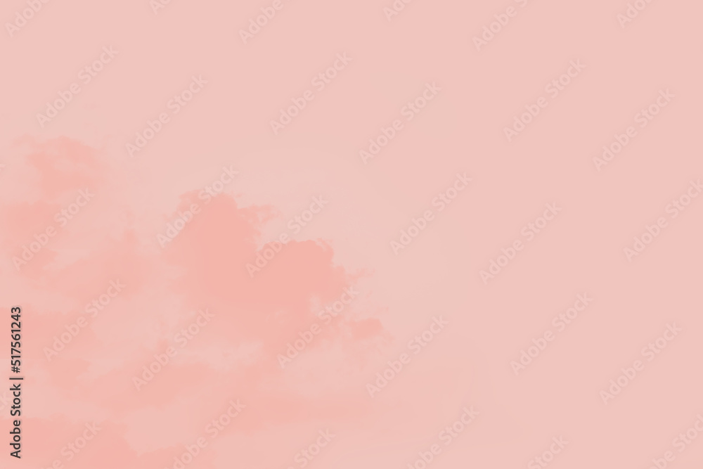 Pink soft pastel sky background with clouds, copy space
