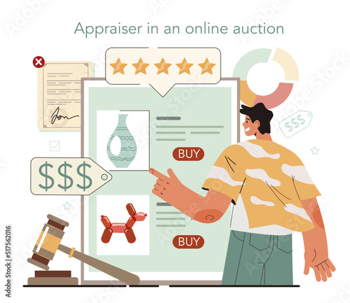 Evaluation online service or platform. Appraisal service, selling