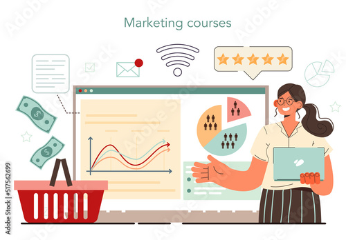 Marketer online service or platform. Brand or product launching