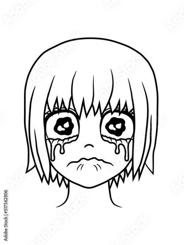 Gesicht unglückliches trauriges Mädchen 