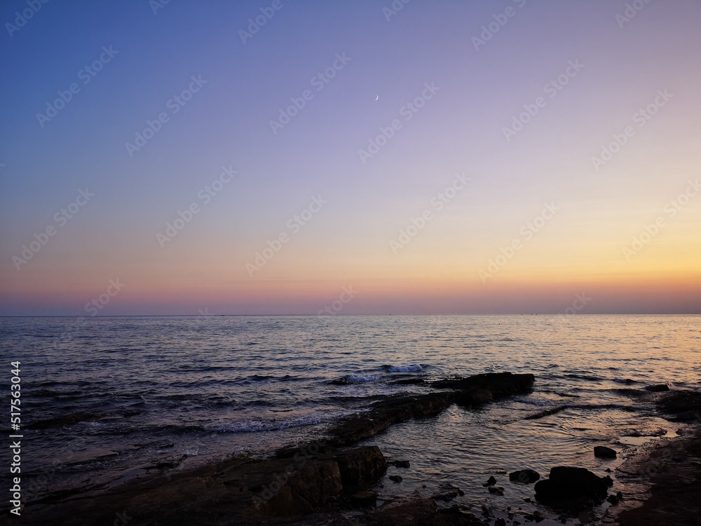 Croatia sunset over the sea 