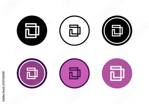 Initial letter D logo set, modern technology concept logo icon