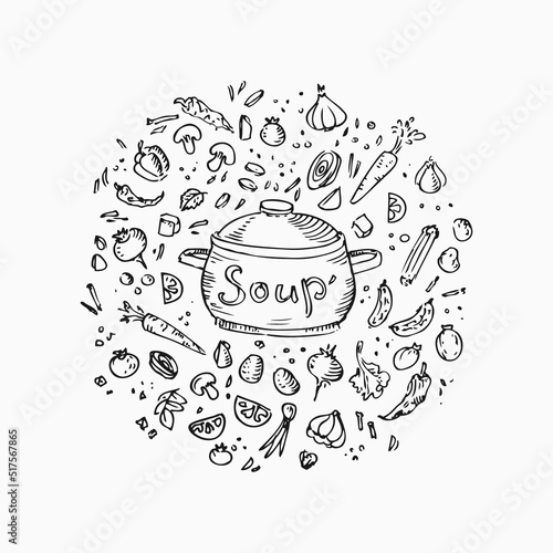 Soup pot illustration 