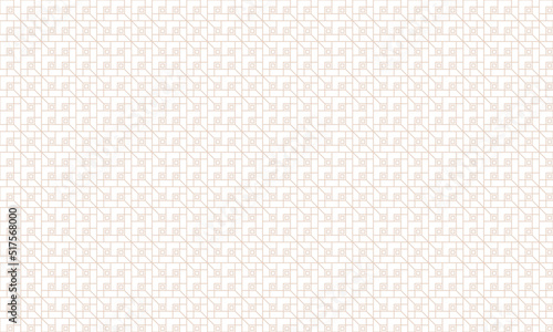 Seamless vector background geometric pattern design. Perfect for fabric textures, wrapping paper art and wallpapper illustration. This vector graphic contais a white background and beige lines. © Kaio