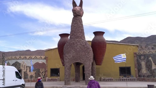 Giant Llama built out of Stone at a Souvenir Store along the Highway near Humahuaca, Jujuy, Argentina. photo