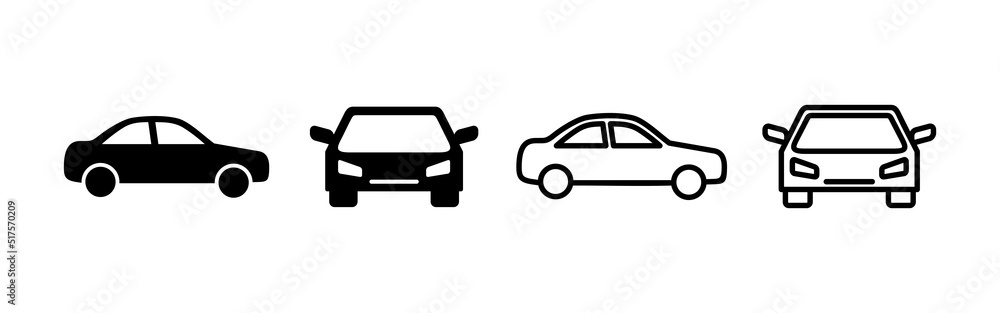 Car icon vector. car sign and symbol. small sedan