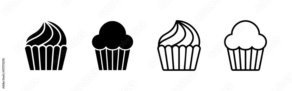 Cup cake icon vector. Cup cake sign and symbol Cup cake icon vector. Cup cake sign and symbol