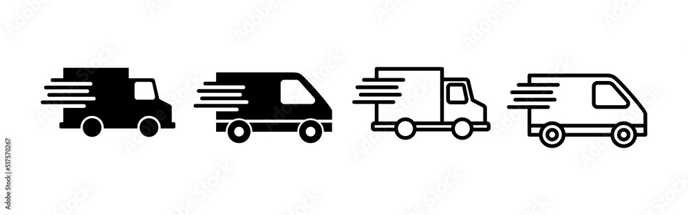 Delivery truck icon vector. Delivery truck sign and symbol. Shipping fast delivery icon Delivery truck icon vector. Delivery truck sign and symbol. Shipping fast delivery icon