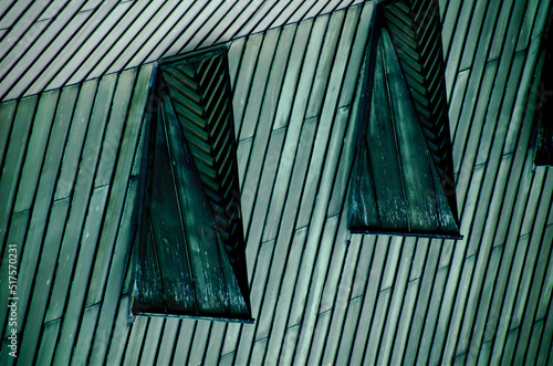 Dark green design  modern building