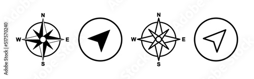 Compass icon vector. arrow compass icon sign and symbol