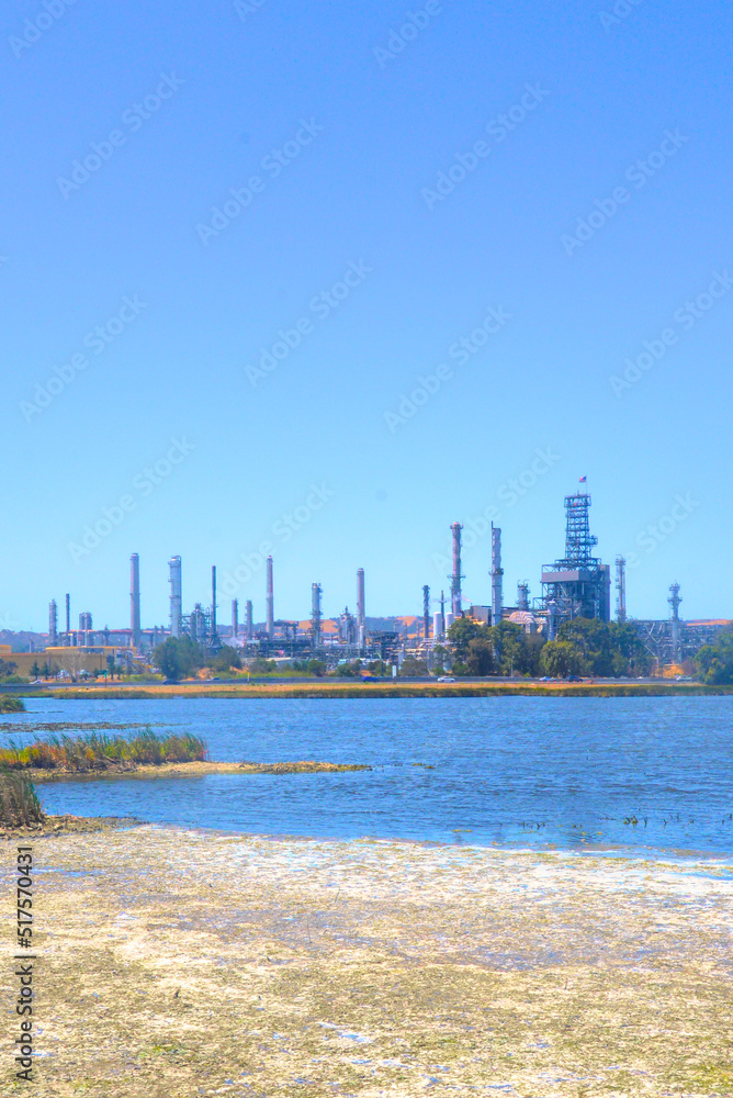 Gasoline/Oil Refinery with polluted Water in Martinez, California
