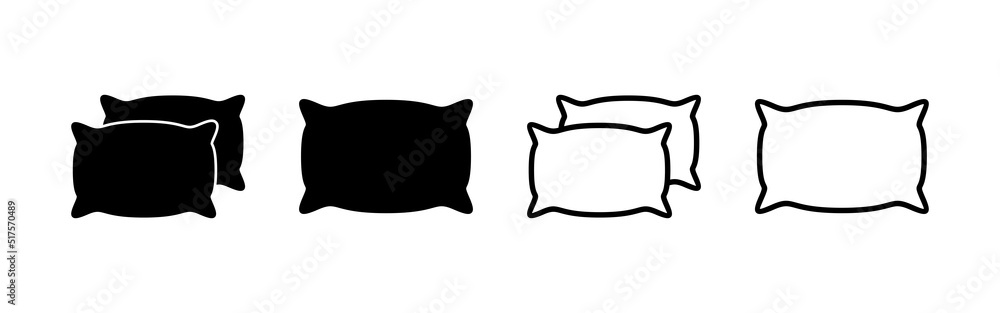 Pillow icon vector. Pillow sign and symbol. Comfortable fluffy pillow Pillow icon vector. Pillow sign and symbol. Comfortable fluffy pillow