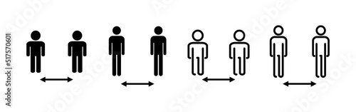 Social distance icon vector. social distancing sign and symbol. self quarantine sign