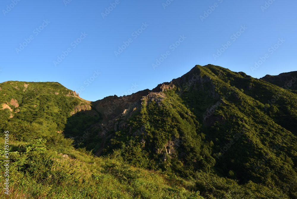 Climbing mountain ridge, Nasu, Tochigi, Japan Climbing mountain ridge, Nasu, Tochigi, Japan