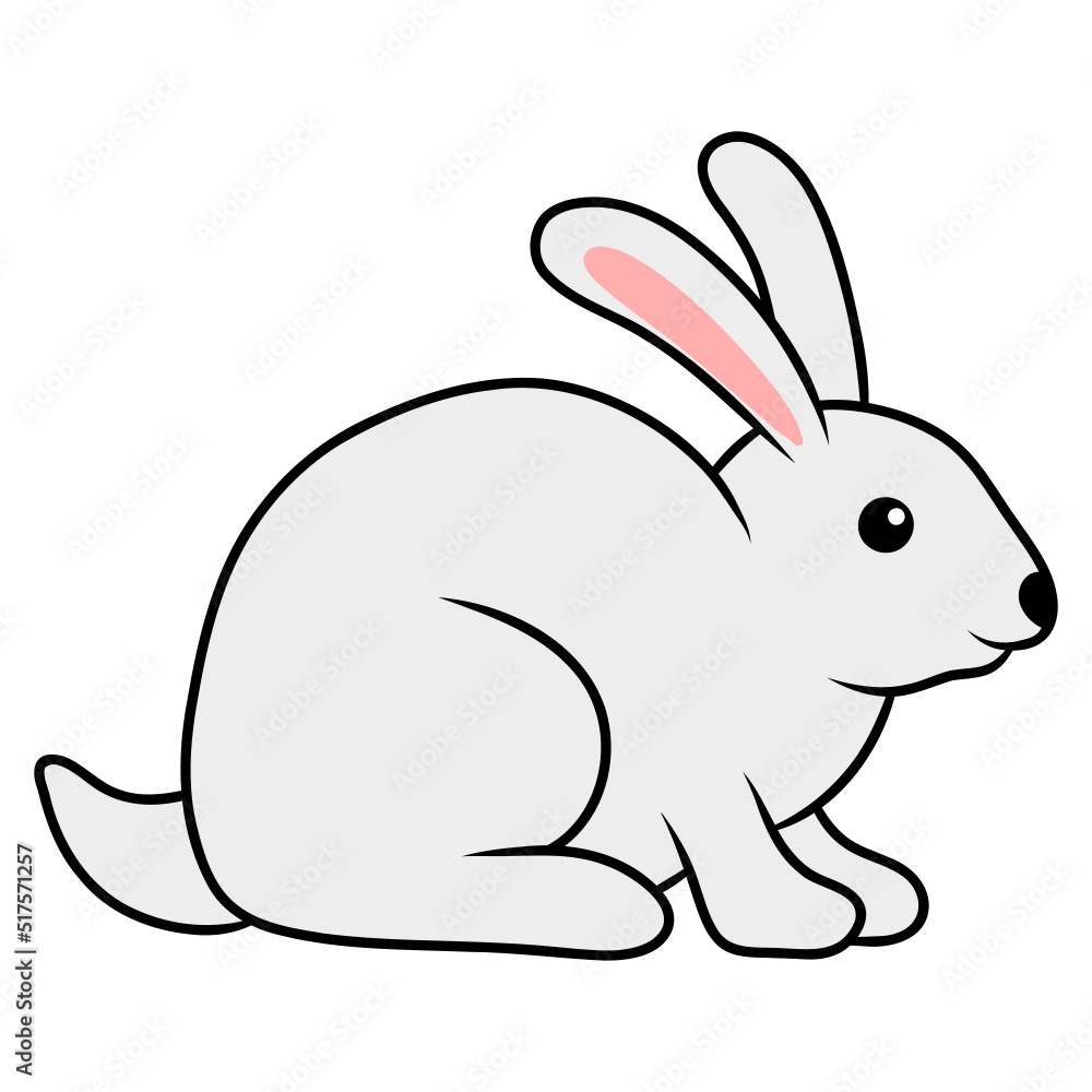 rabbit with cartoon rabbit with cartoon