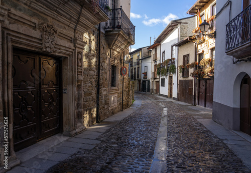 Fototapeta Naklejka Na Ścianę i Meble -  Water street in the old town of Villafranca del Bierzo in the way of Santiago trekking. Spain.