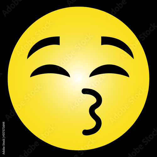 vector yellow emoji icon illustration on black background..eps
