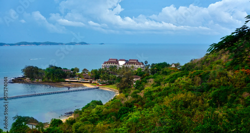 Sea view, there is a walking bridge to see the sea.