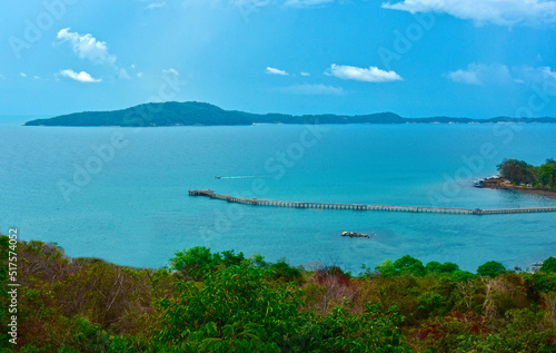 Sea view, there is a walking bridge to see the sea.