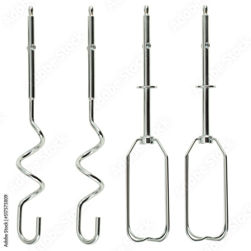 whisks for a mixer on a white background