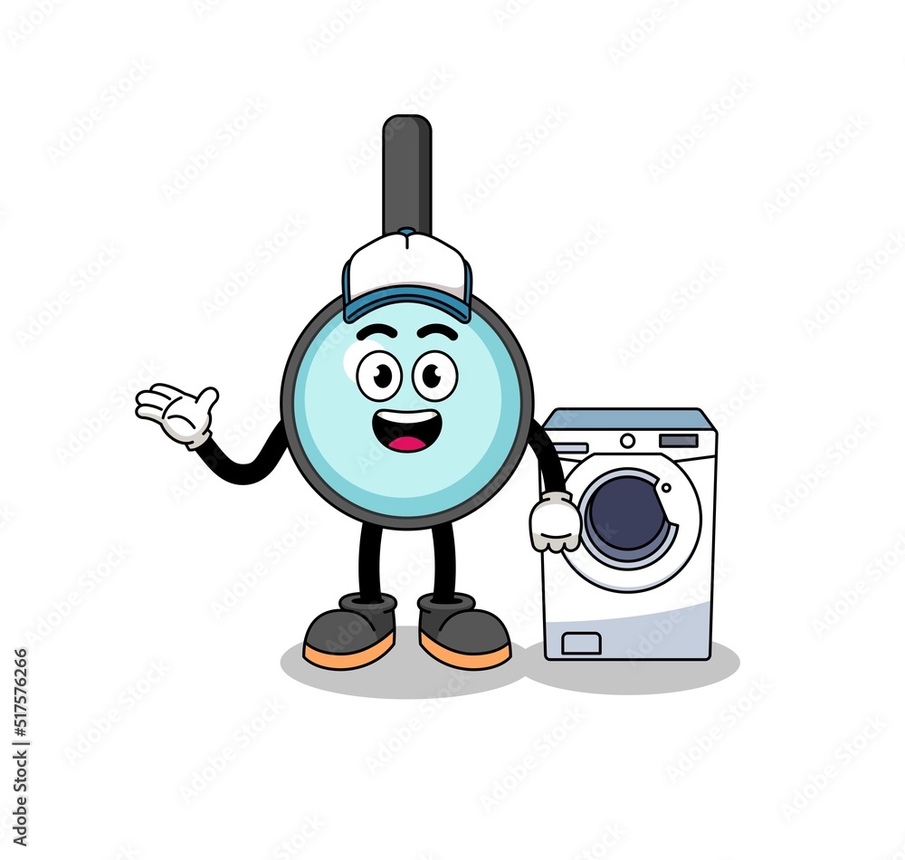 magnifying glass illustration as a laundry man magnifying glass illustration as a laundry man