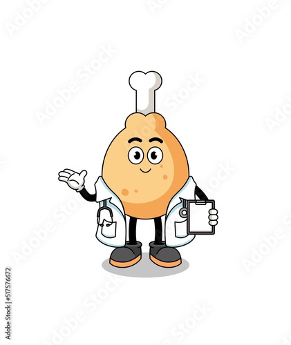 Cartoon mascot of fried chicken doctor