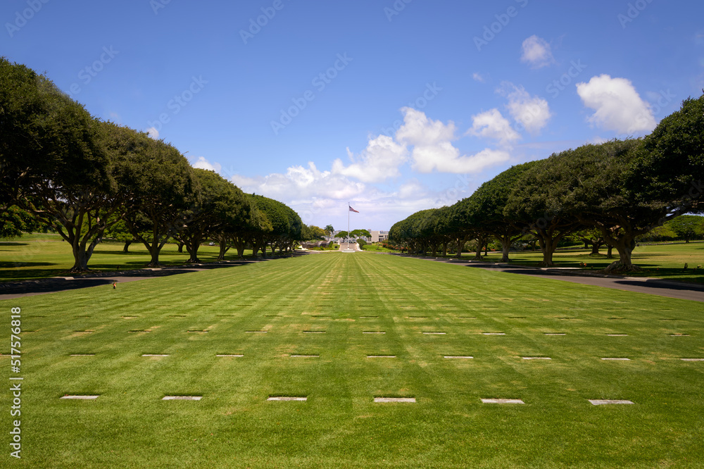 National Memorial Cemetery of the Pacific located at Punchbowl Crater