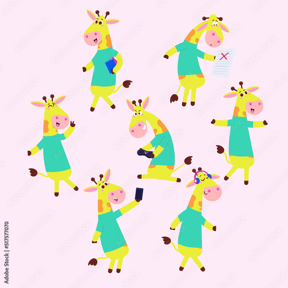 Set girafa cartoon Set girafa cartoon