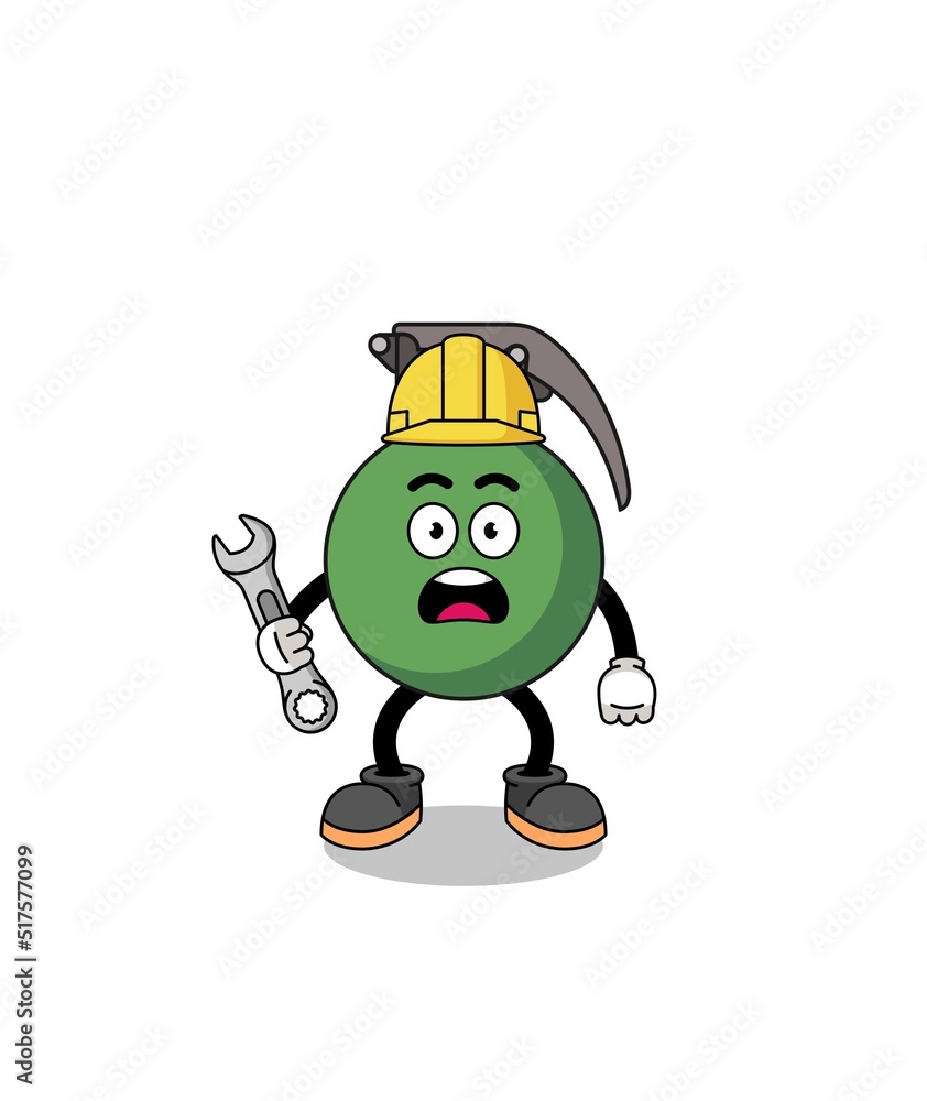 Character Illustration of grenade with 404 error