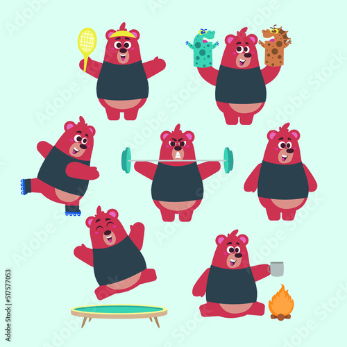 Set urso cartoon