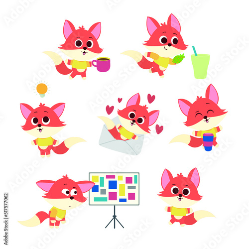 Set raposa cartoon