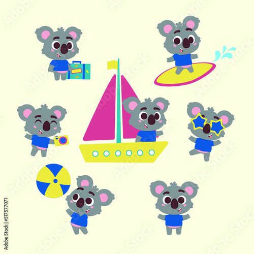 Set Koala cartoon
