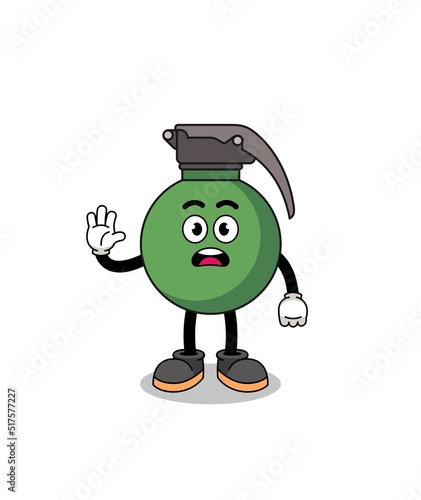 grenade cartoon illustration doing stop hand