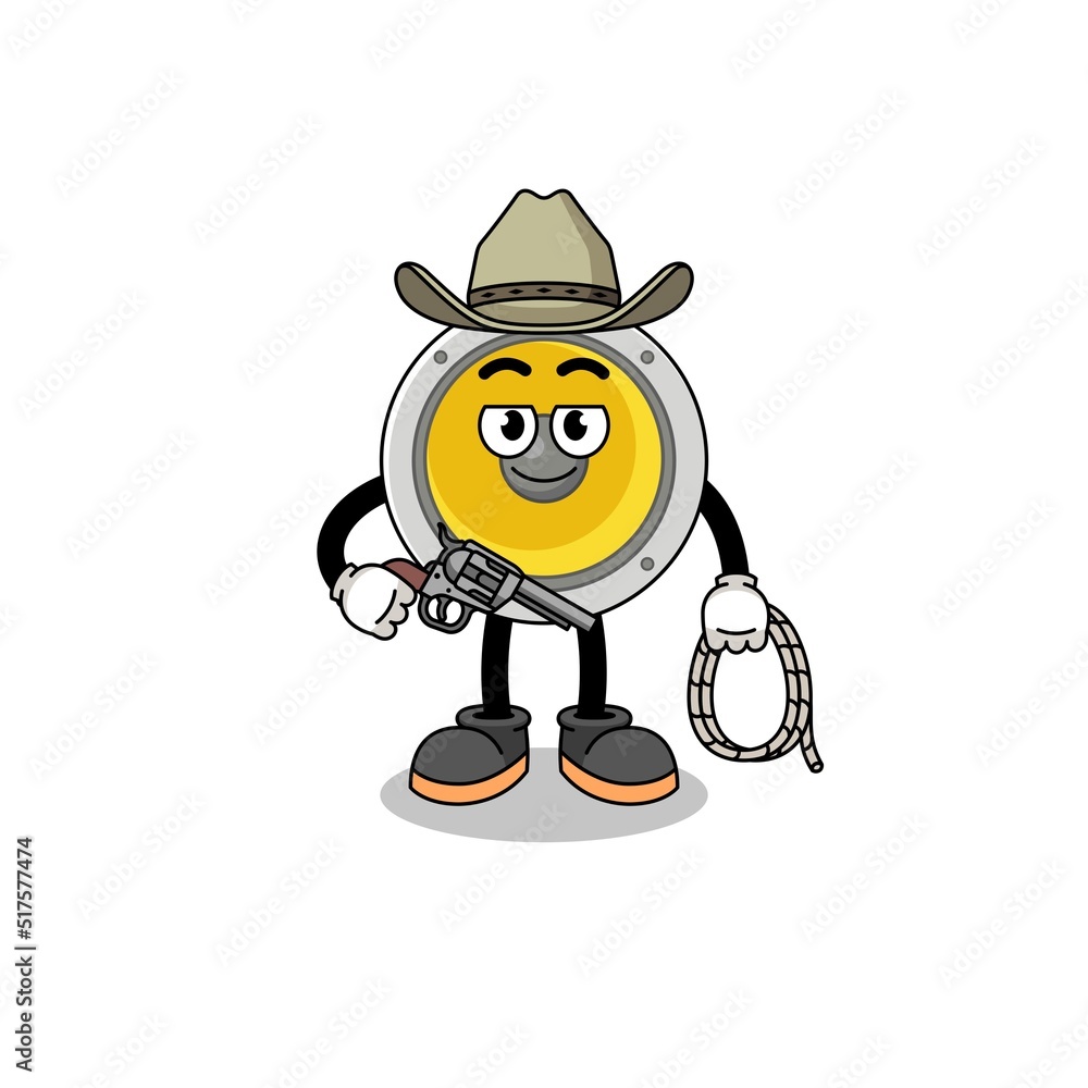 Character mascot of speaker as a cowboy Character mascot of speaker as a cowboy