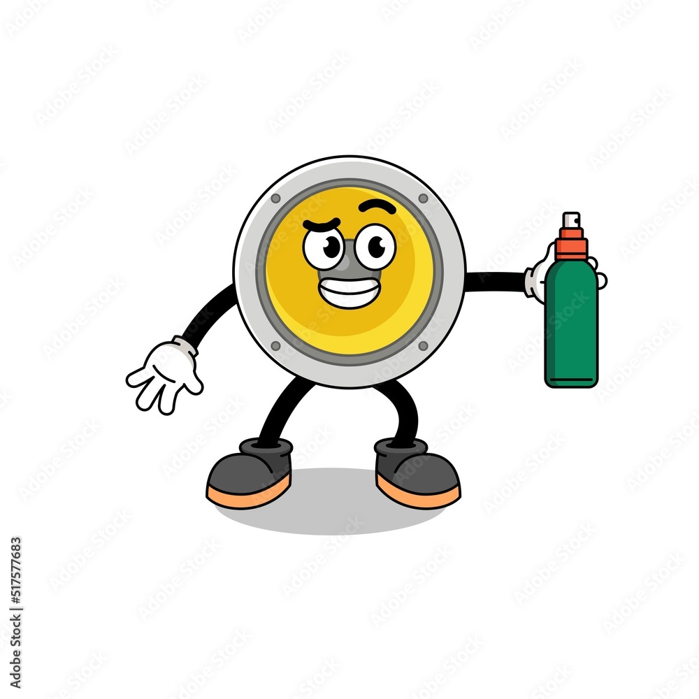 speaker illustration cartoon holding mosquito repellent speaker illustration cartoon holding mosquito repellent