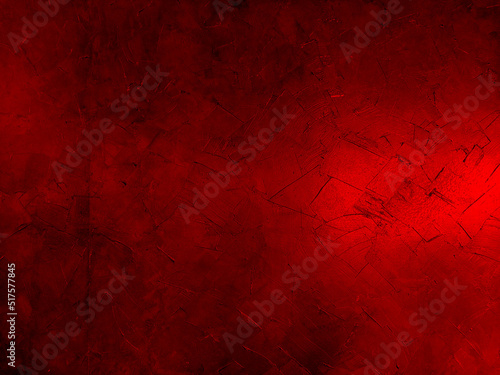 Red concrete wall stucco texture. Red plaster wall texture background. Dark Red plaster wall texture background with shiny light. Resolution plaster wall relief. Suitable for graphic design.