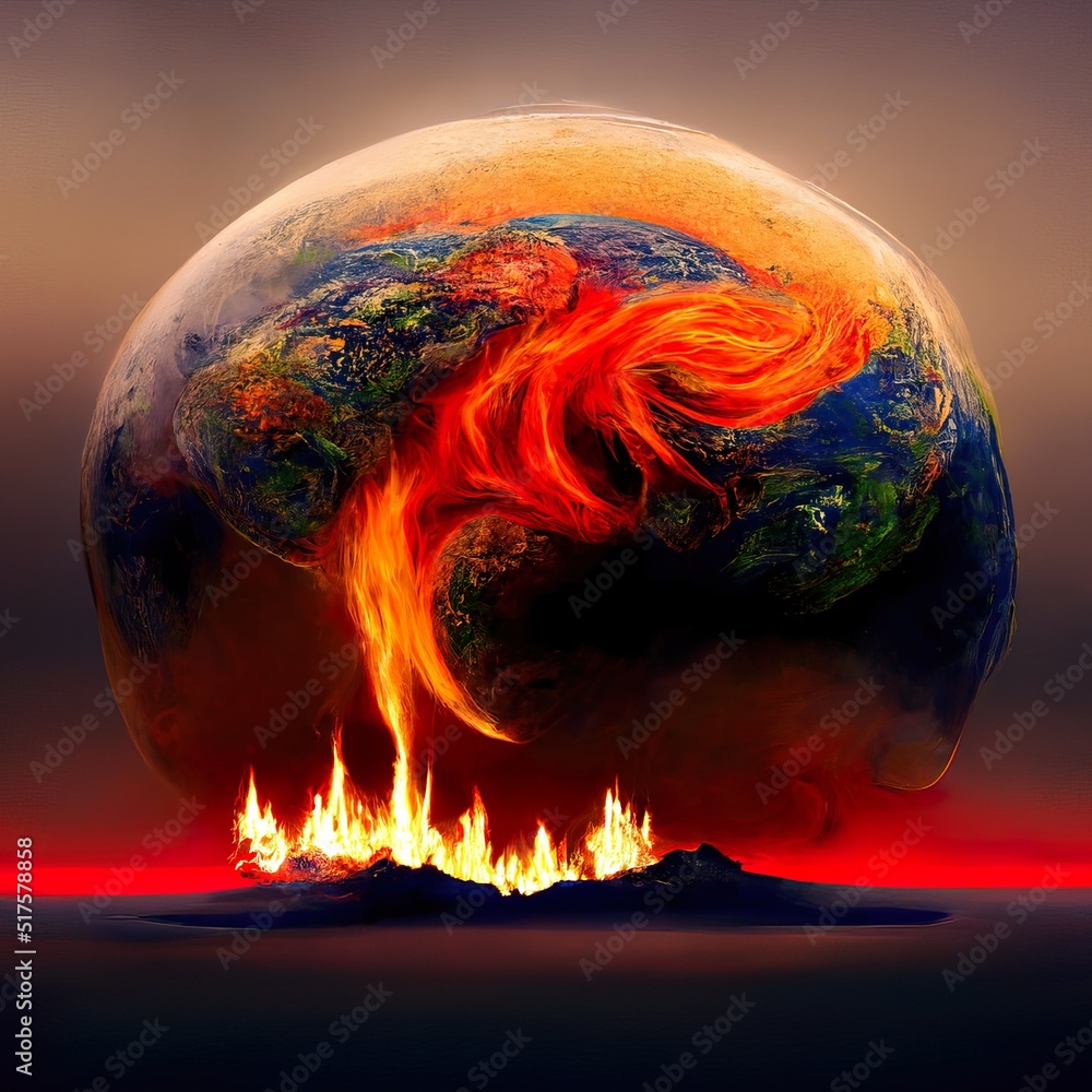 Earth melting from global warming climate change from C02 carbon ...